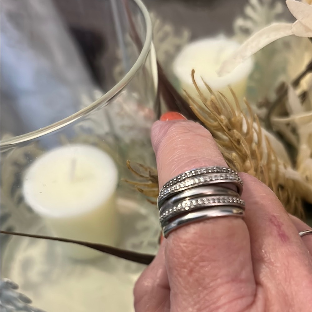 Sterling Silver with diamond chips Ring